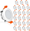 YGS-Tech 2 Inch LED Recessed Lighting, Dimmable Downlight 3W(35W Halogen Equivalent), CRI80, 5000K Daylight White Ceiling Light with LED Driver (24 Pack)