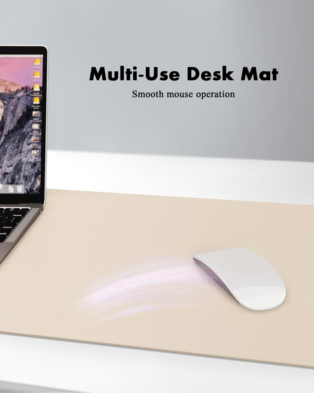 YSAGi Double-Sided Desk Pad, 23.6"x13.7" Leather Desk Mat, Eco Cork Desk Pad Protector, Large Mouse Pad for Desk, Waterproof Desk Blotter Pad, Desk Writing Pad for Office Work/Home(Beige/Cork)