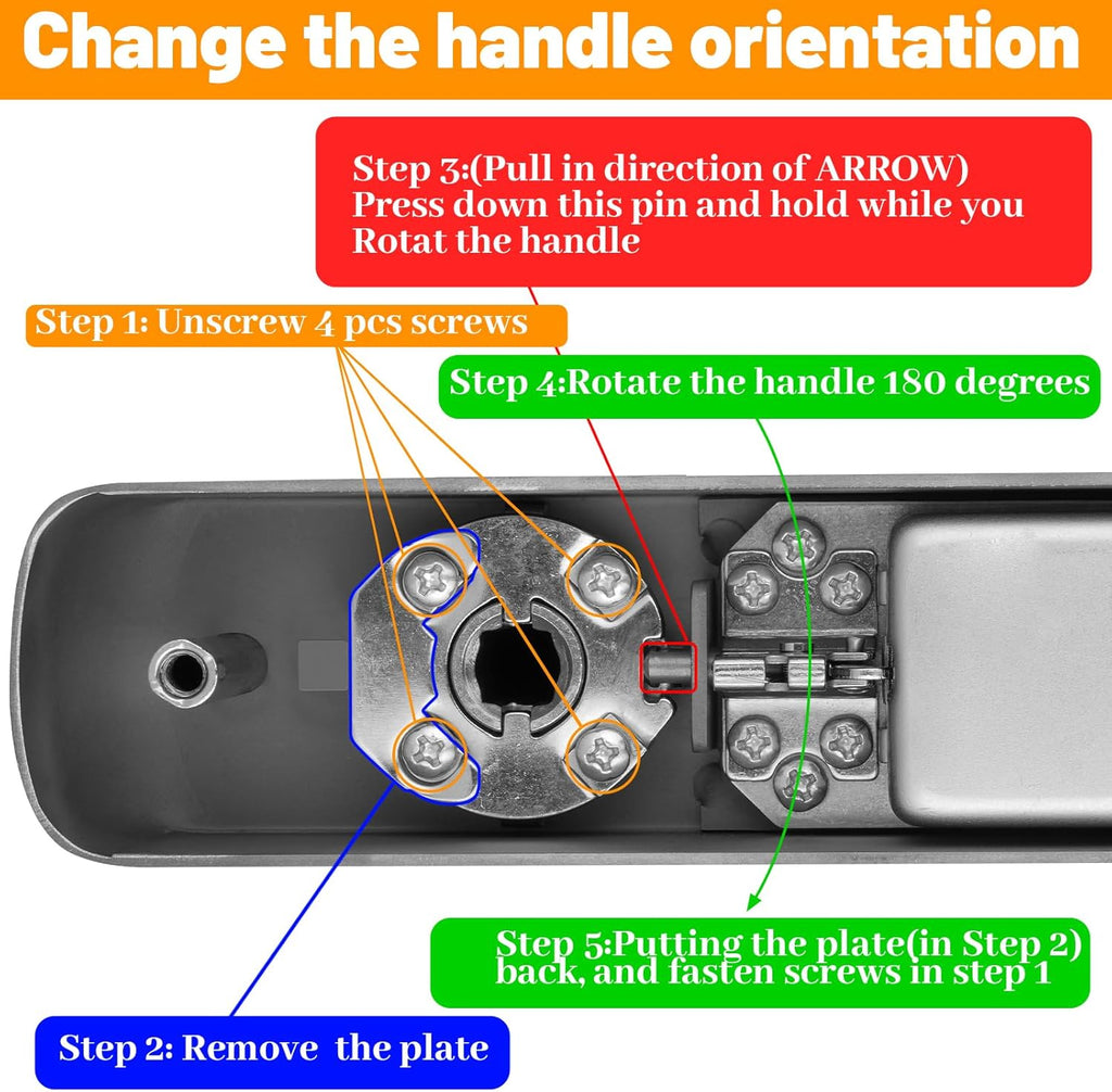 Stainless Steel Mechanical Keypad Entry Door Handle Lock,Commercial Keyless Push Button Code Door Lever,Single-Sided Combination &Interior Non-locking,Exterior Auto-Lock,For Outdoor,Matte Black