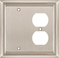 Henne Bery Sunken Pearls Heavy Duty Decorative Wall Plate Switch Plate Outlet Cover (Blank/Duplex, Satin Nickel)
