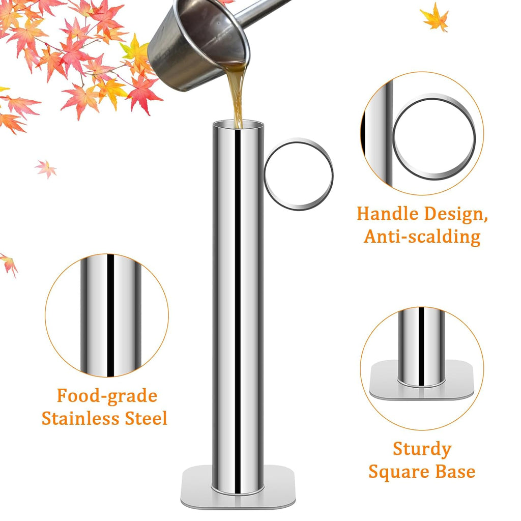Maple Syrup Hydrometer Test Cup Kit, High Accuracy Hydrometer Maple Syrup Density Kit, Baume and Brix Scale Easy to Read, Stainless Steel Test Cup with Cleaning Brush