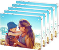 HELPLEX Acrylic Frame, 5 Pack 8x10 Picture Frames, 20mm Thicker Frameless Clear Frame Double Sided Magnetic Frame, Free Standing Desktop Display Stand Acrylic Frames