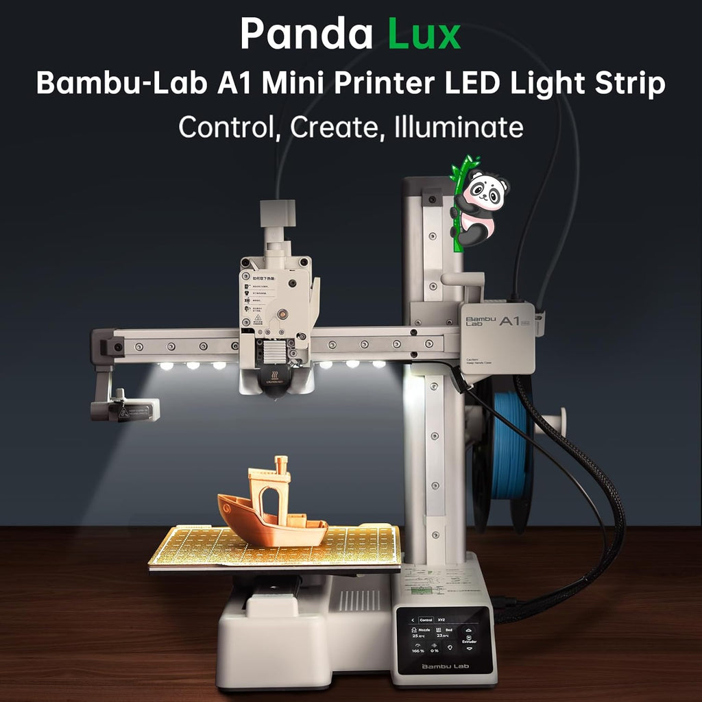 BIQU Panda Lux for Bambu-Lab A1 Mini 3D Printer Only, LED Light Strip Upgrade Kit, 24V LED Light Bar, Control via Stock Screen, with 780mm Cable, Easy to Install