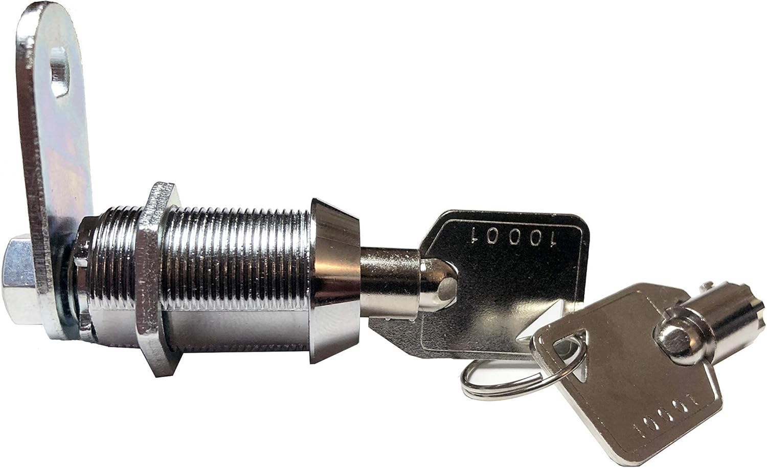 Kingsley Tubular Cam Lock with 1-1/8" Cylinder - Chrome Finish, Keyed Alike - Replacement Lock for RVs, Campers, Cabinets, Tool Boxes, Arcade Machines