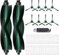 Replacement Parts Accessories Compatible with iRobot Roomba 104, 105 Vac/Combo, Y0140, Q0120, Y0110, Q0520, Q011 Robot Vacuum, 2 Roller Brush, 8 Hepa Filters, 8 Side Brushes, 1 Cleaning Brush, 19 Pcs