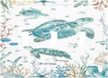 Sea Turtle Ocean Starfish Fish Coral Pearl Decorative Switch Plates 3 Gang Wall Plate Triple Toggle Light Switch Cover Faceplate Electrical Wall Panels for Bathroom Kids Room Decor