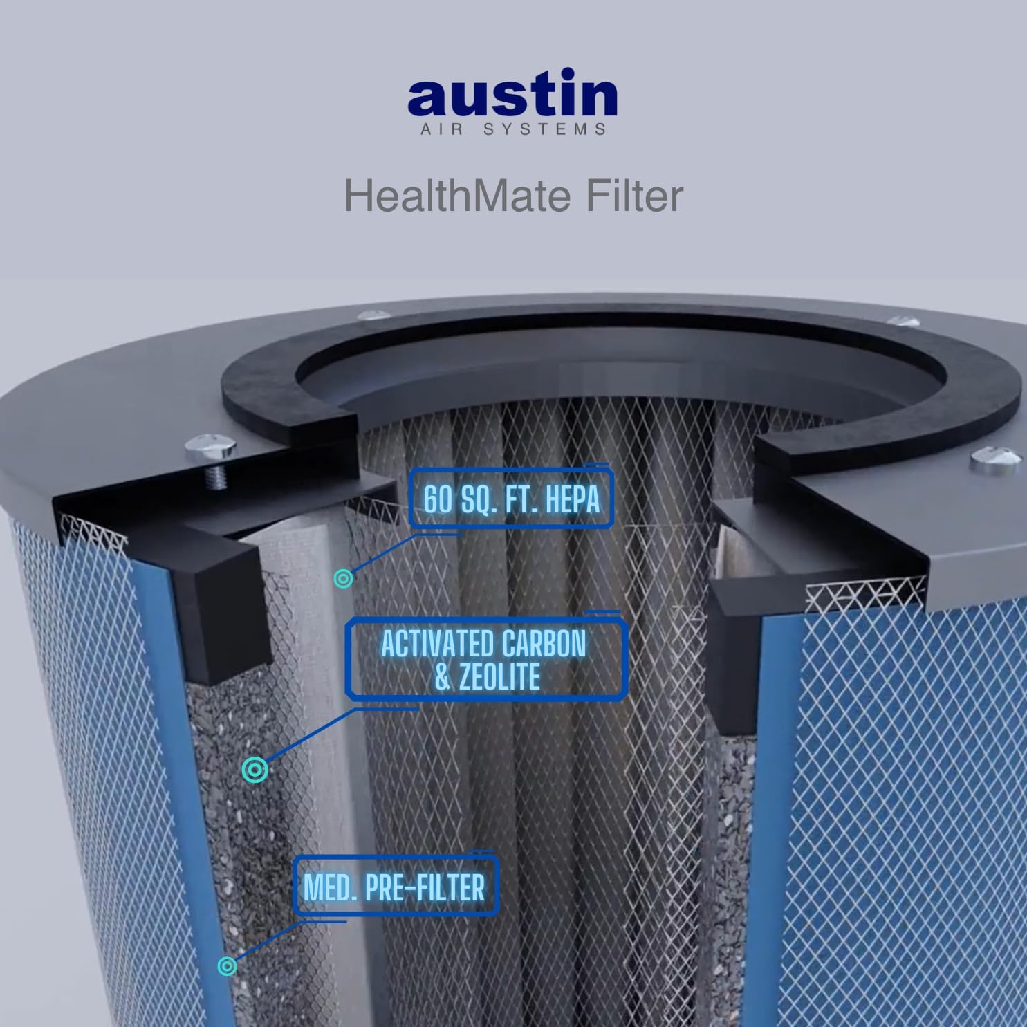 Austin Air HealthMate Standard Air Purifier, Black - Advanced 4- Stage Filtration Air Purifiers For Home with Activated Carbon & Zeolite, Model B400