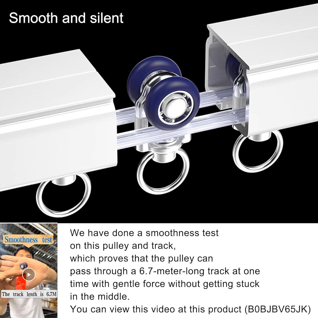 Ceiling Curtain Track Ceiling Mounted Curtain Rail for Curtains, Drapes, and Room Dividers Ceiling or Wall Mount Curtain Track Room Divider-Sliding Curtain Rail for Living room (white, 3m)