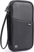 VanFn RFID Travel Passport Wallet, Family Passport Holder, Trip Document Organizer P.Travel Series (Nylon - Black)