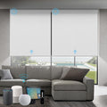 SmartWings Motorized Roller Shades Work with Homekit, 100% Blackout Smart Blinds for Windows, Cordless Remote Control Window Shades, Essential White, Customized Size