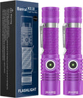 Rechargeable Tactical Flashlights, High Lumens Small Mini USB-C LED Flashlight, Compact EDC Flash Light, 4 Modes&Memory Function, Waterproof Pocket Lights for Home,Camping,Emergency (2, Purple)