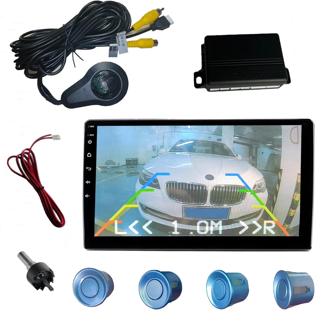 LCD Parking Sensor Kit - Displays Data on Original Screen, Easy Rear Installation, Compatible with CVBS Cameras (Not for AHD), 18 Probe Colors to Match Any Vehicle