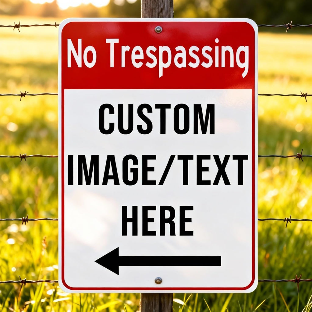 Custom No Trespassing Sign for Private Property – 24x30 Inch Large Aluminum Rust-Free Weatherproof Outdoor Sign, Reflective Option, Glow-in-the-Dark, Single/Double Sided