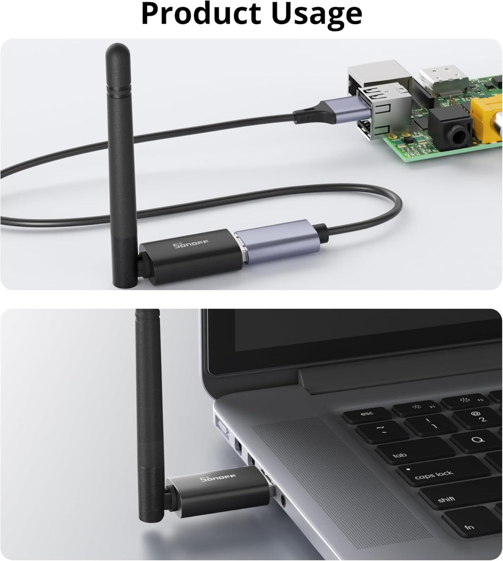 SONOFF Zigbee 3.0 & Thread Dongle Lite (EFR32MG21) | USB Stick Coordinator for Home Assistant & Zigbee2MQTT | Compact Gateway with Easy Firmware Flashing & Extension Cable
