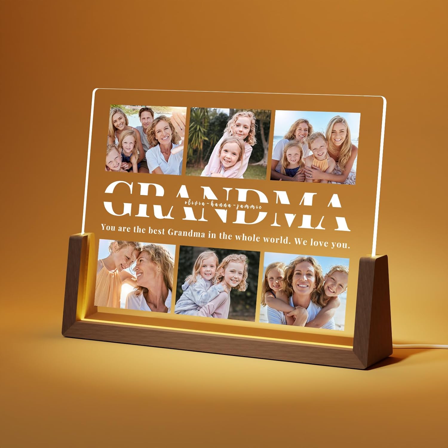 Photo Decorative Plaque Personalized Grandma Gifts, Custom Grandma Gifts for Mothers Day from Grandkids, Customized Grandma Picture Frame, Best Grandma Ever Gifts on Birthday