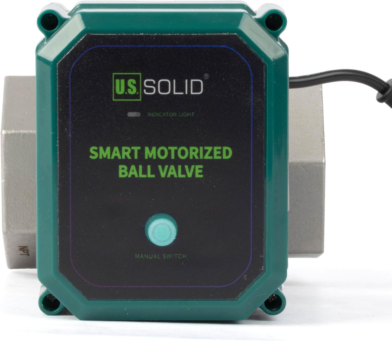 U.S. Solid 1-1/2" Smart Motorized Ball Valve - Remote App Mobile Control Stainless Steel Electrical Ball Valve with Manual Switch, 5V DC USB Connection