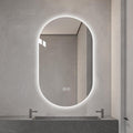 LAIYA 24V Full-Power Oval LED Bathroom Vanity Mirror, 40X24inch Frameless Backlit Mirror with Light, Smart Anti-Fog Waterproof Mirror with Memory Function Dimmable Lighted Mirror