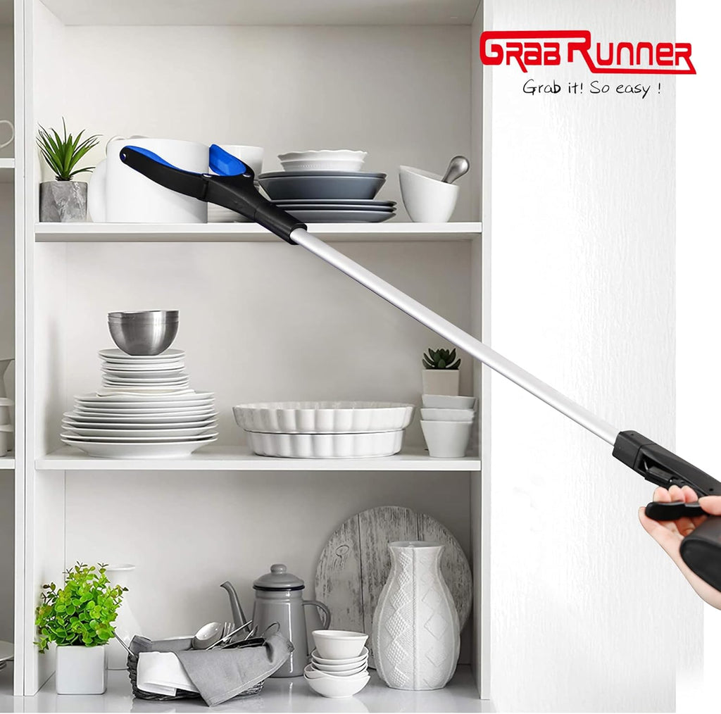 Grabber Reacher Tool - 32” Reacher Grabber Tool with Strong Magnetic and Swivel Head - Heavy Duty Pick Up Stick Grabbers for Seniors, Trash, Surgery Recovery Must Haves Gifts(Blue)