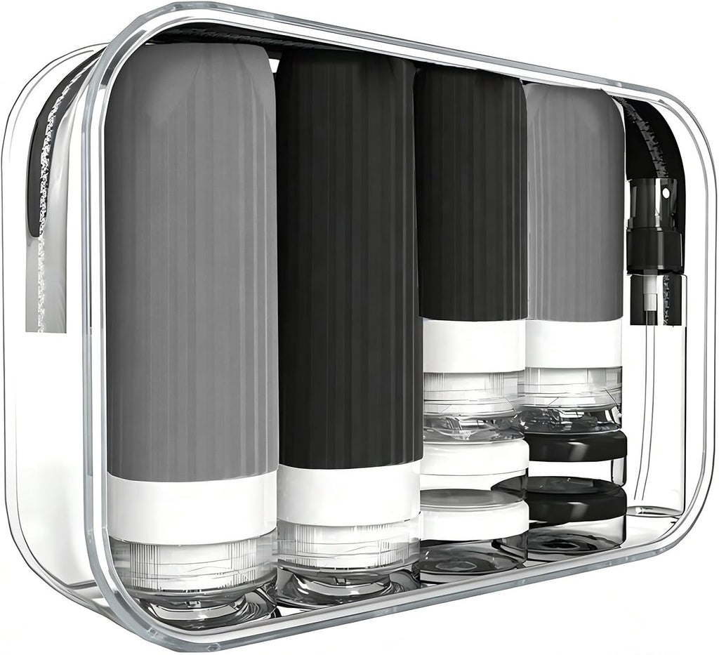 16 Pack 3.4oz Portable Travel Bottles, TSA Approved Leak-Proof Silicone Toiletry Containers, Refillable Squeezable for Shampoo, Conditioner, Cologne, Perfume & Lotion – On-the-Go Essentials