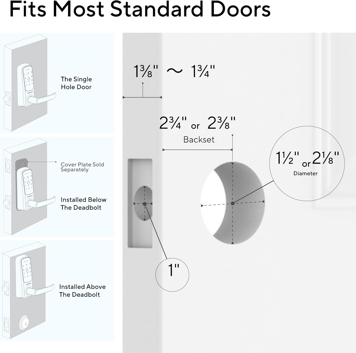 ULTRALOQ Latch 5 World's First Built-in WiFi Smart Lock with NFC, 5-in-1 Keyless Entry with App Control, Smart Door Handle Lock with Touch Digital Keypad, Satin Nickel