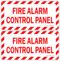 2-Pack Fire Alarm Control Panel Sign， 12"x 6" .04" Aluminum Reflective Sign Rust Free Aluminum-UV Protected and Weatherproof