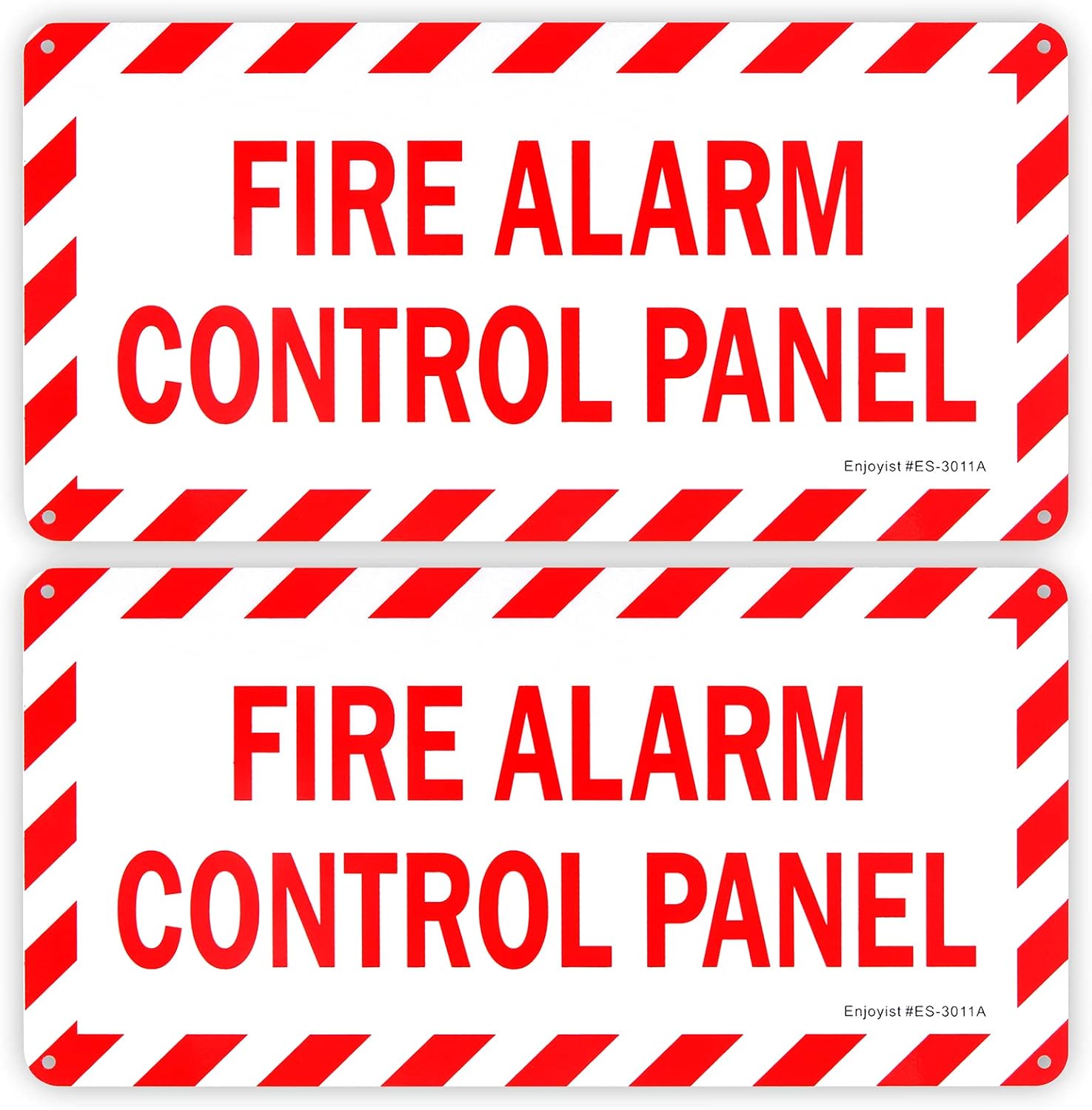 2-Pack Fire Alarm Control Panel Sign， 12"x 6" .04" Aluminum Reflective Sign Rust Free Aluminum-UV Protected and Weatherproof