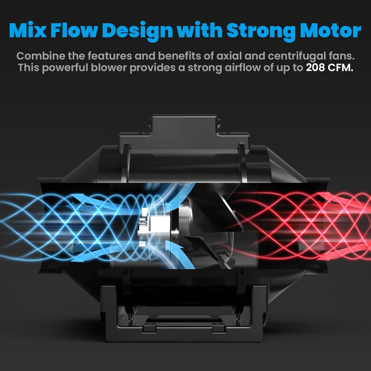 CloudStorm S4, Quiet 4” Inline Duct Fan with Speed Controller Ventilation Exhaust Fan for Heating Cooling, Grow Tents, Hydroponics
