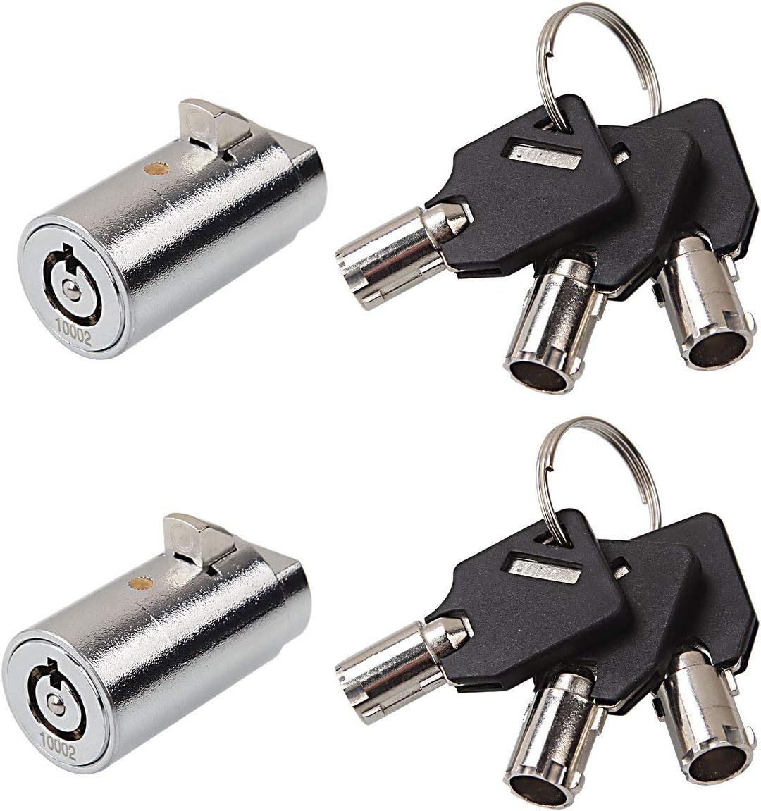 High Security Vending Machine Lock and Key, 2-Pack Soda Machine Lock for Coke Machine, Pepsi Machine, Snack Machine, Candy Machine, Keyed Alike