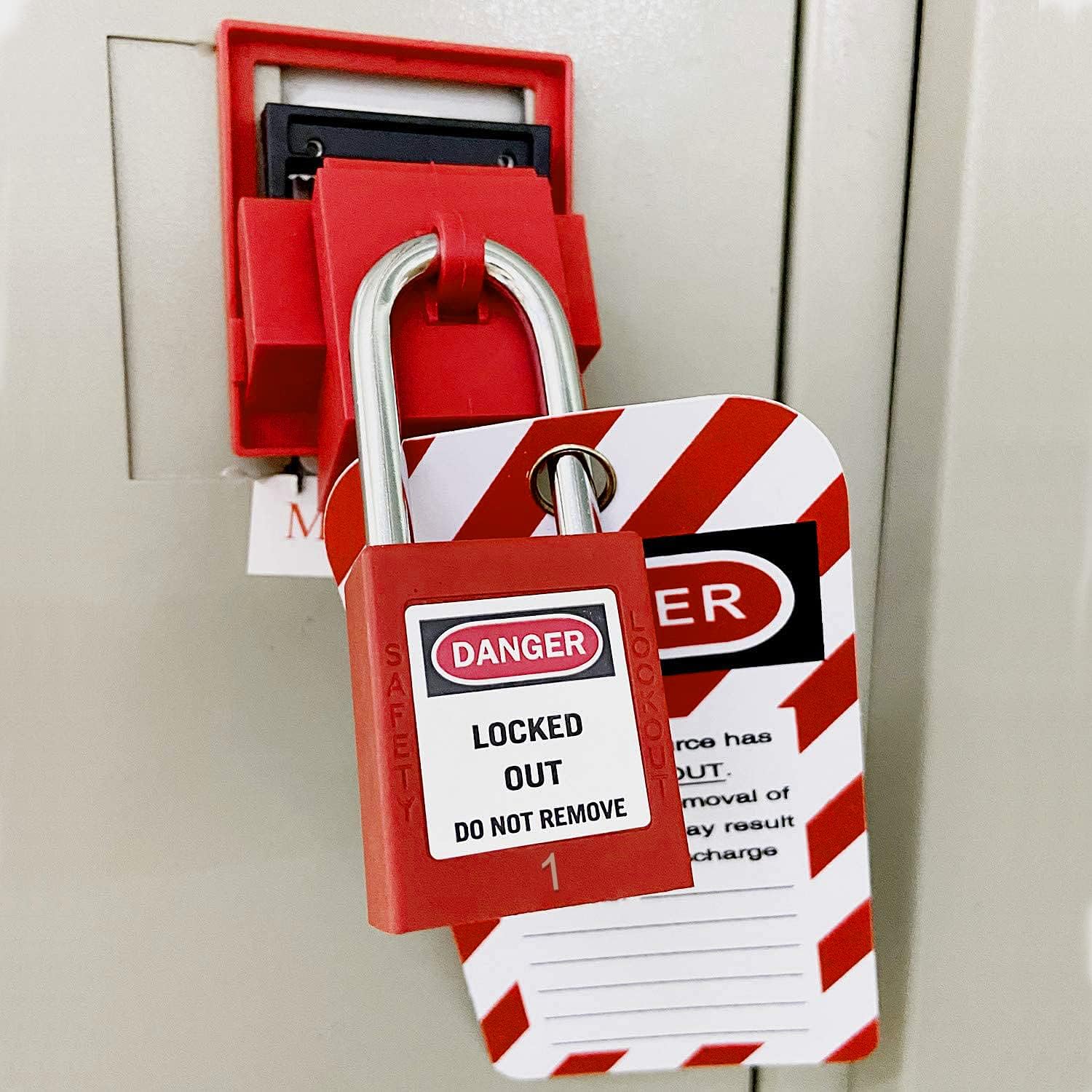 Lockout Tagout Locks, Safety Padlock, Loto Locks Keyed Differently Lock Out Tag Out 50 pcs Safety Padlocks Plastic with 50 Lockout TagOut Tags Red