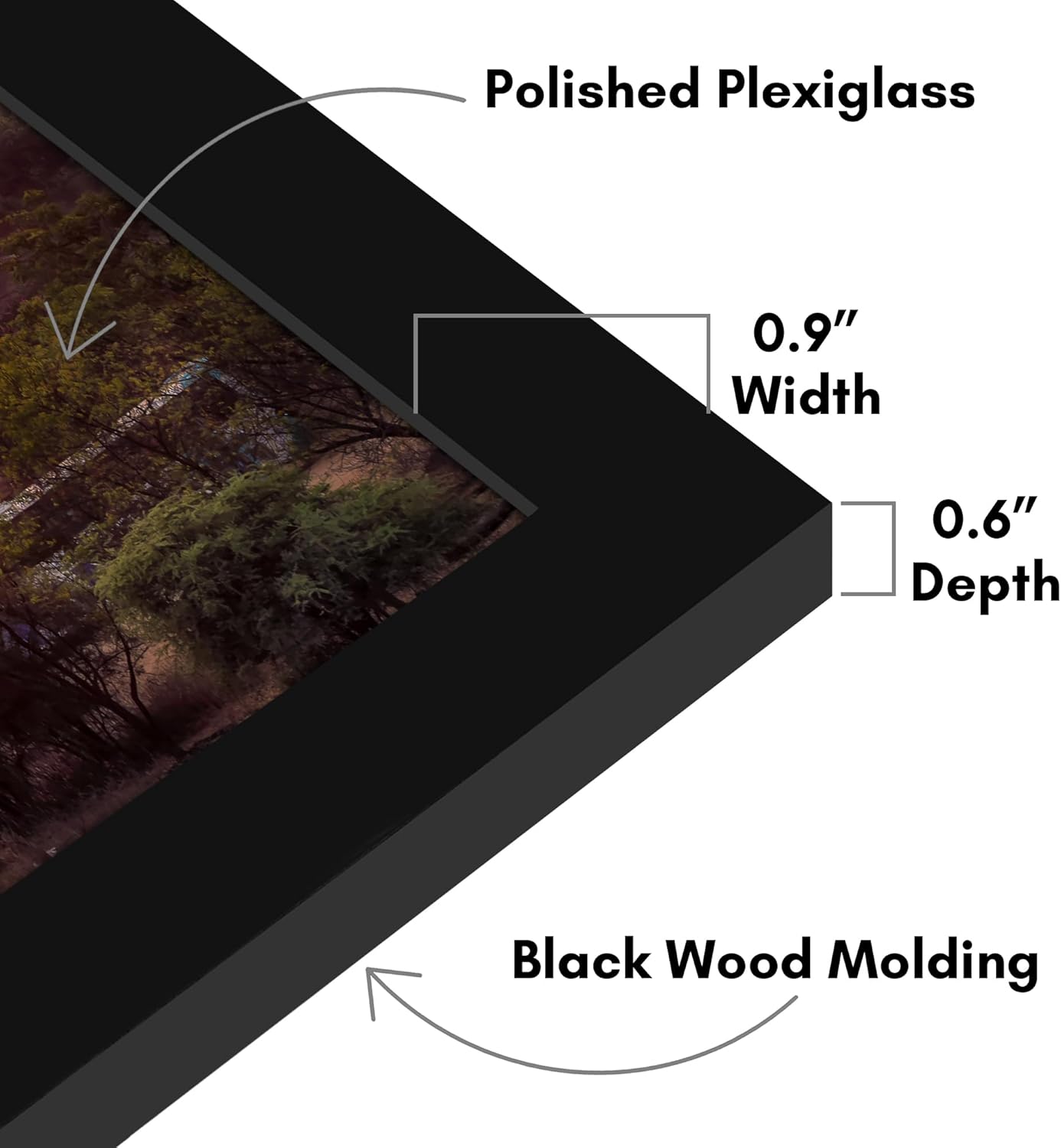 Americanflat 12x22 Picture Frame with Polished Plexiglass - Signature Collection - Gallery-Style Frames Made of Engineered Wood - Photo Frame for Wall Display - Black