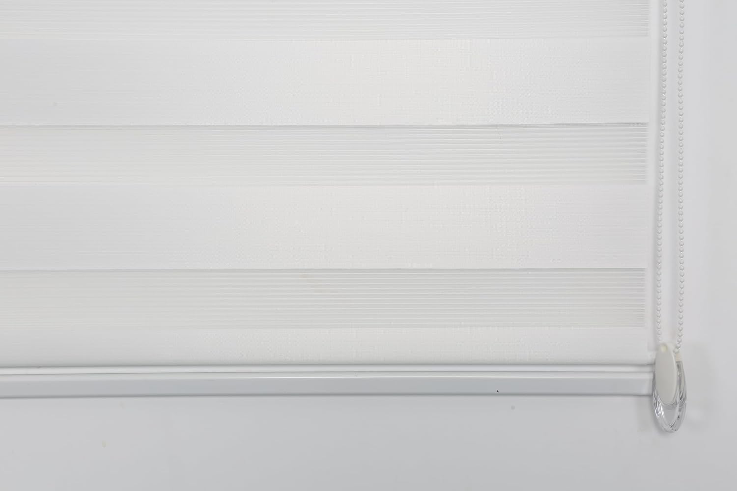 Shadesu Custom Size Zebra Blinds for Windows, 21" W x 72 H, White, Dual Layer Free-Stop Zebra Shades, Light Control for Day and Night, Sheer Blinds for Indoor Windows, Bedroom, Kitchen