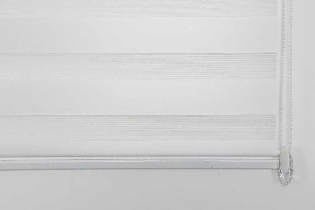 Shadesu Custom Size Zebra Blinds for Windows, 20" W x 72 H, White, Dual Layer Free-Stop Zebra Shades, Light Control for Day and Night, Sheer Blinds for Indoor Windows, Bedroom, Kitchen