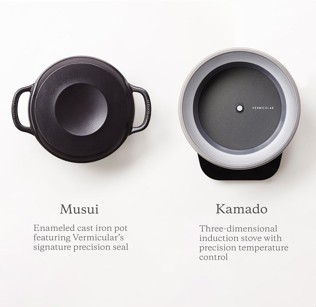 Vermicular Musui–Kamado (RICEPOT) | Cast Iron Induction Cooker | Precision Multicooker | Japanese Rice Cooker | Slow Cooker | Non-Toxic Enameled Cast Iron Pot | Sea Salt | US Model (120V)