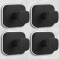 Shower Hooks for Inside Shower,Reusable Suction Cup Hooks for Glass Window,Mirror,Removable Towel Hooks for Bathroom,4 Pack(Black)