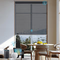 SmartWings Motorized Light Filtering Roller Shades 60% Blackout Work with Matter Homekit Alexa Z-Wave ZigBee SmartThings Google, Cordless with Remote Control, Twilight Obsidian