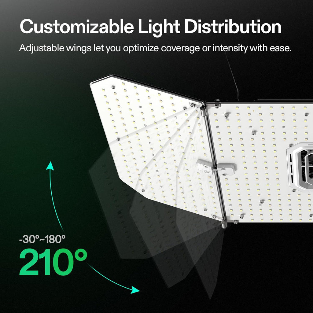 VIVOSUN AeroLight Wing AW200SE, LED Grow Light 200W with Integrated Circulation Fan & GrowHub Controller E25, Compatible with App & E42A, 2x4/3x3 Coverage, Establish an Intelligent Grow Environment