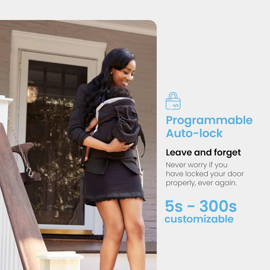 Lockly Secure Pro Smart Lock Wi-Fi, Keyless Entry Digital Keypad Door Lock, 3D Biometric Fingerprint Sensor Front Door with Handle, Voice Control & Auto Lock - Latch Edition