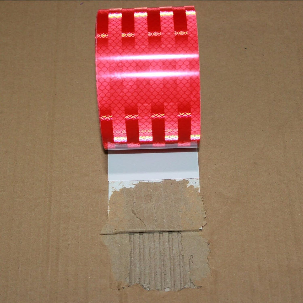 Non Fading Red Reflective Tape Outdoor Waterproof 4 inch Wide, High Visibility Warning Industrial Marking Tape, Safety Stickers (168 feet)
