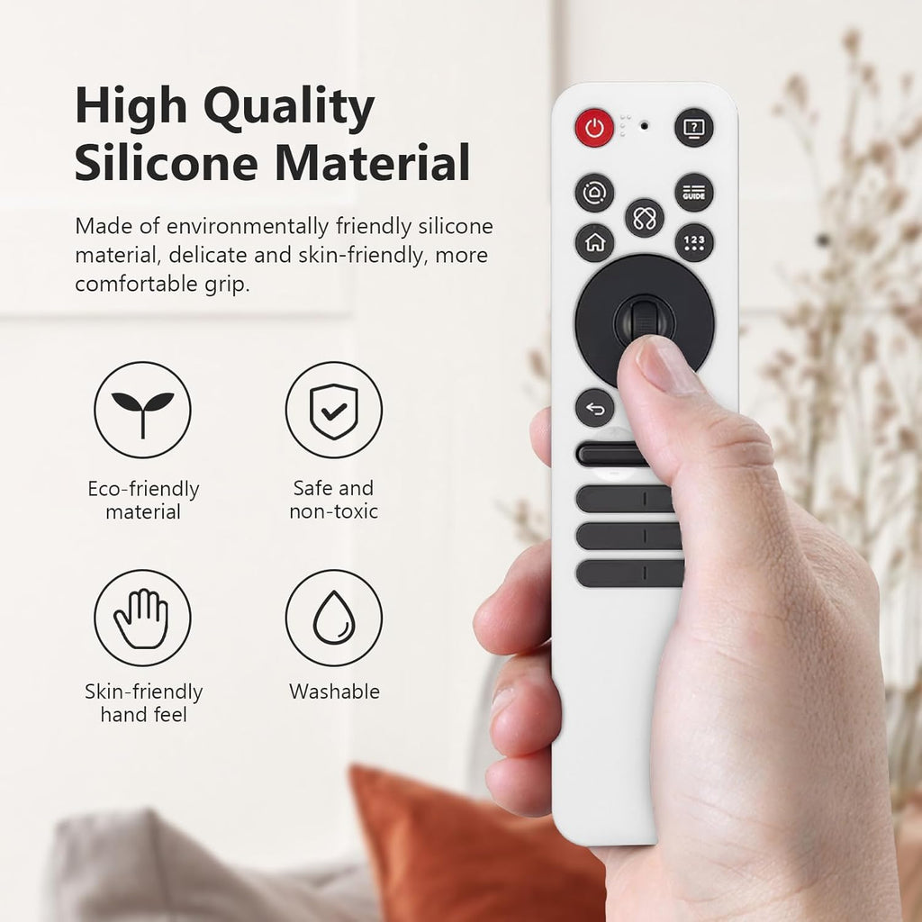 LEFXMOPHY Silicone Remote Cover for LG MR25GA Protective Case Compatible with 2025 LG OLED Smart TV C5 B5 G5 M5 Series Remote - White