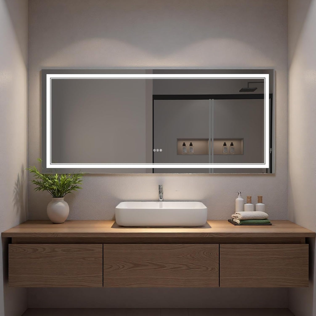 LED Bathroom Mirror with Lights, Wall Mirrors