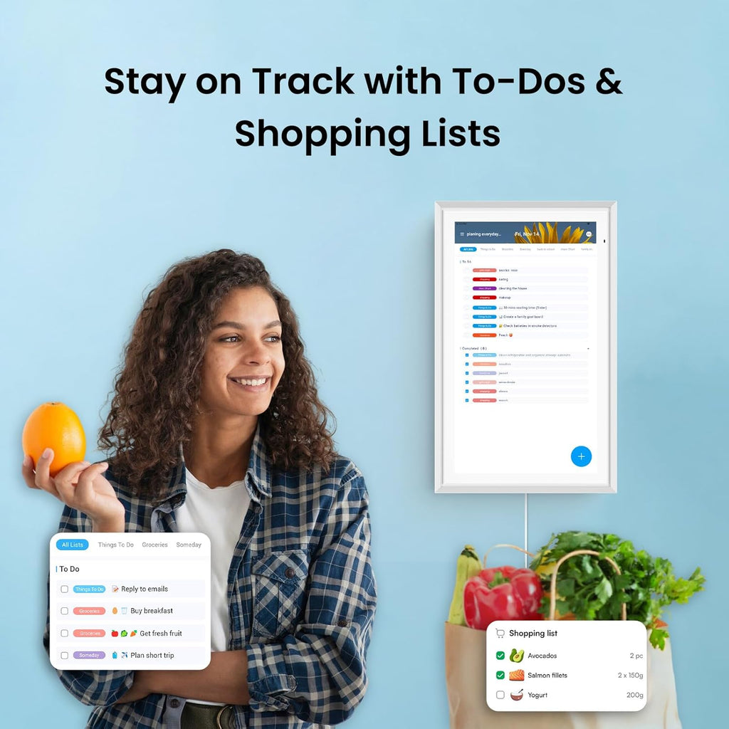 ApoloSign Digital Calendar: Electronic Calendar, Smart Touchscreen Interactive Display for Chore Chart, Family Schedules Planner, Supports All Apps via Google Play (White, 15.6-inch)