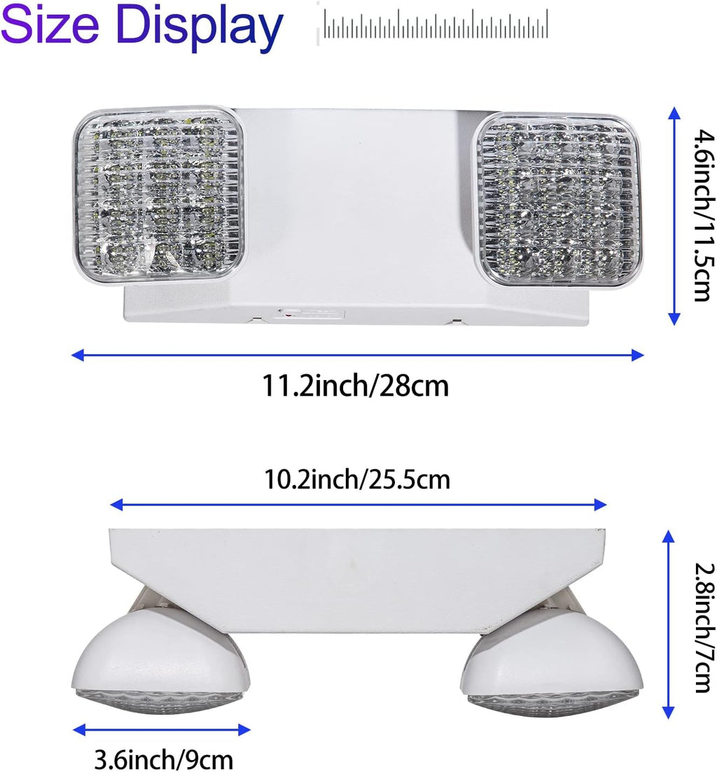 TANLUX LED Emergency Light with Wire Guard, Protective Coated Steel Wire Guard with Emergency Light