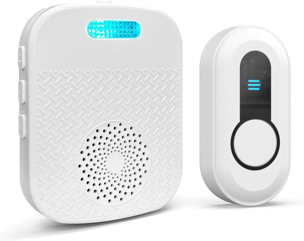 Wireless Caregiver Pager Call Button Nurse Call System Rechargeable & Portable Receiver with 328Ft Range for Elderly/Patient/Disabled at Home/Hospital (1Receiver &1 Emergency Button