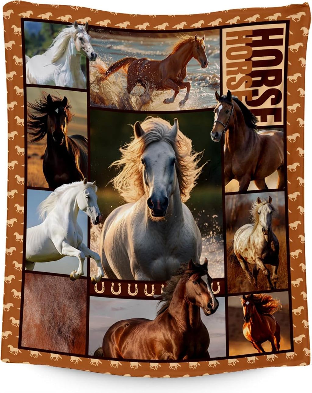 Horse Girls Blanket, Horse Gifts for Girl Ages 8-12 10-12, 30"x40" Kids Throw Blankets for Adults Women, Cowgirl Room Decor Western Throws for Animal Lovers