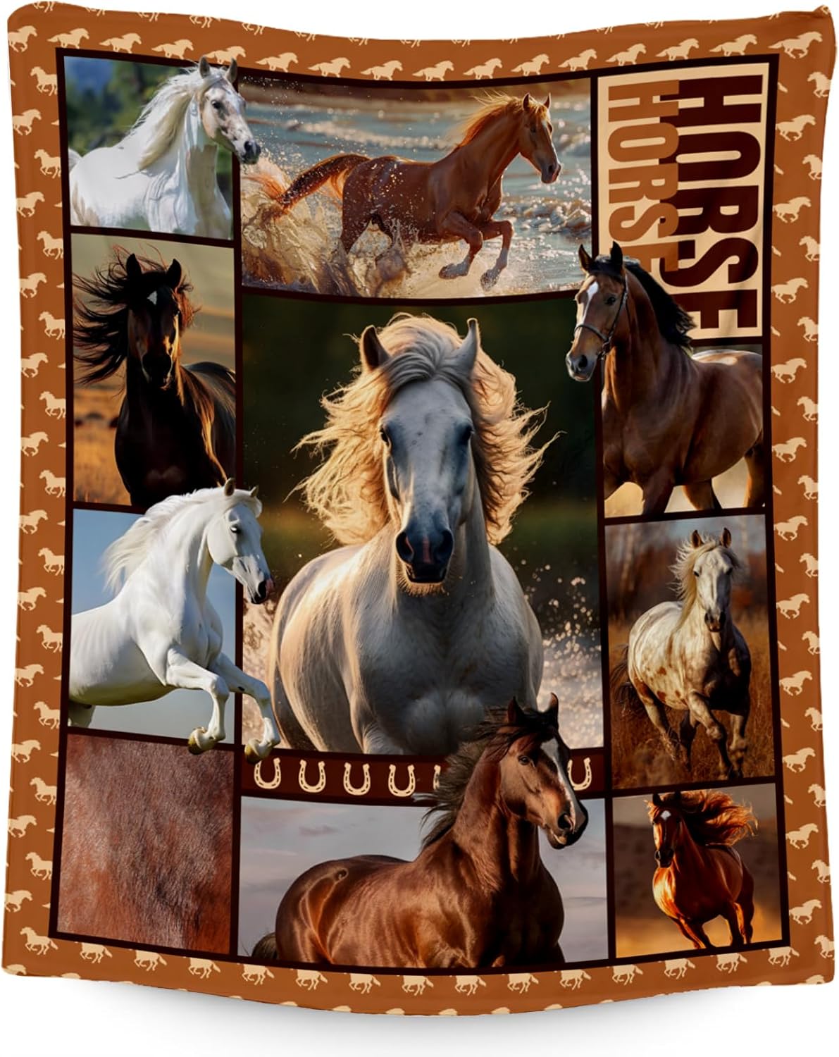 Horse Girls Blanket, Horse Gifts for Girl Ages 8-12 10-12, 60"x80" Kids Throw Blankets for Adults Women, Cowgirl Room Decor Western Throws for Animal Lovers
