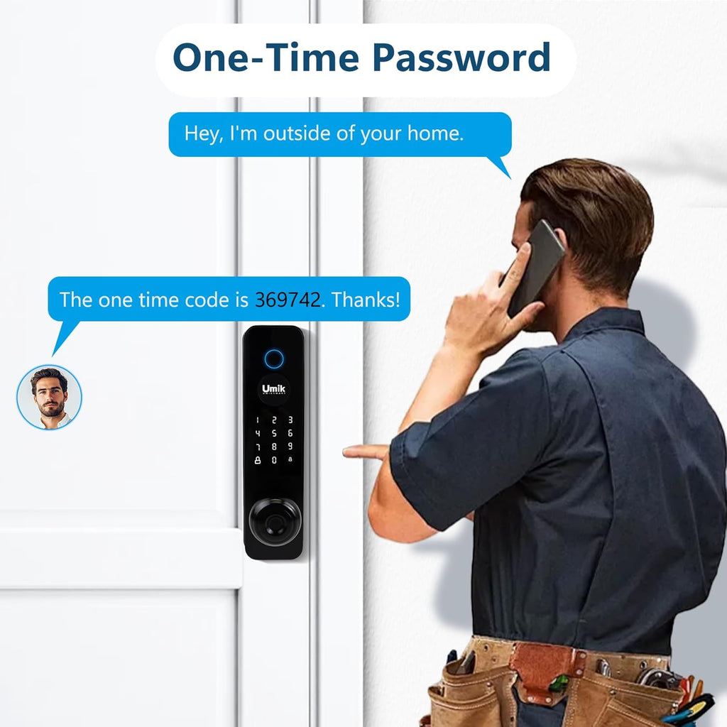 Smart Door Lock, Keyless Entry Fingerprint Door Lock with Knob, Electronic Smart Door Knob with Digital Keypad, App Remote Control, WiFi Smart Deadbolt Lock for Front Door, Matte Black