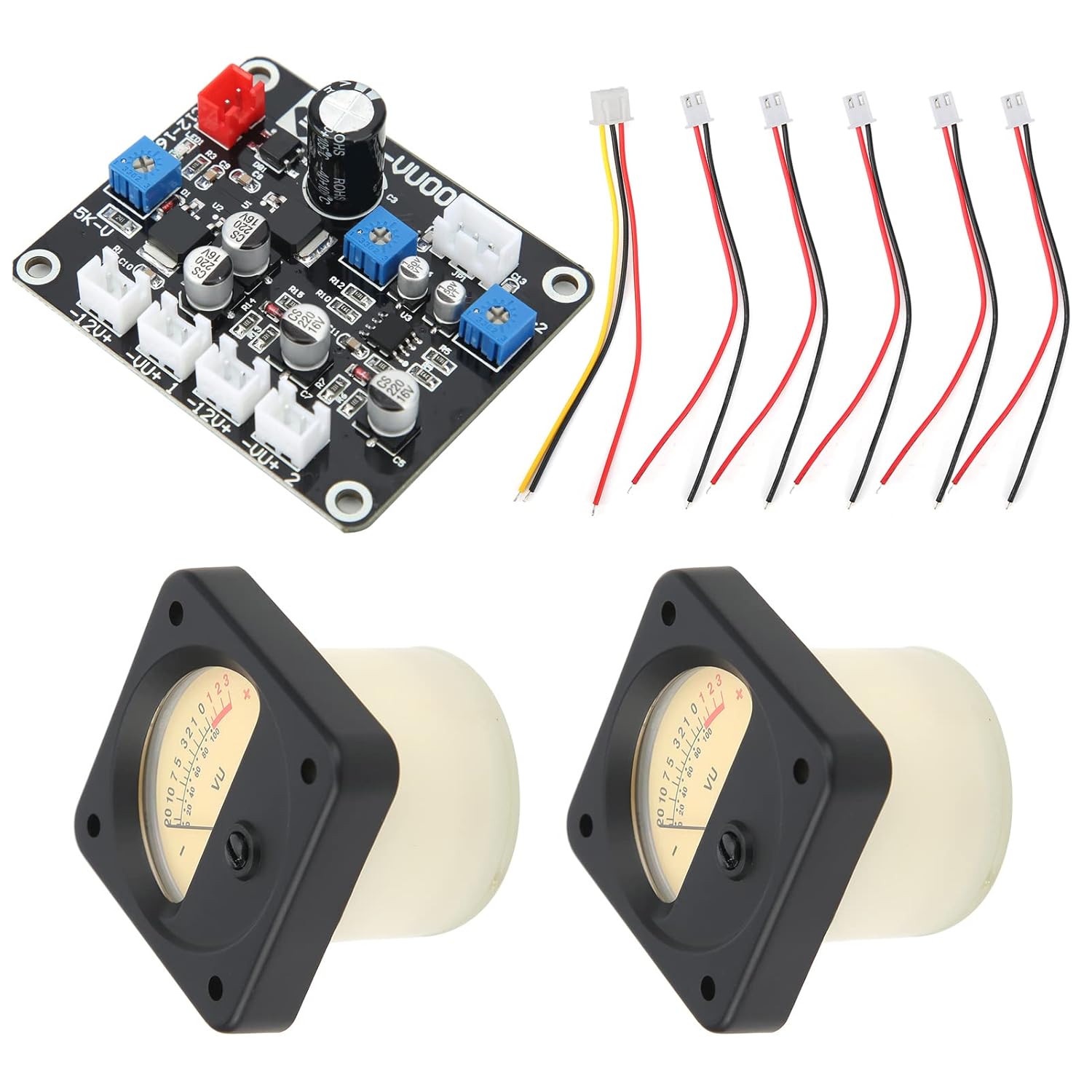 Premium VU Meter Audio Level Indicator with Backlight DB Tester Power Amplifier Kit 2Pcs Set for Professional Sound Engineers Home Studio Car Audio DIY ABS PCB Material
