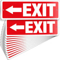 iSYFIX Exit Signs 12 Pack 12x4 Inch with Directional Left Arrows - Rust Free Aluminum, Laminated for UV, Weather, Scratch Resistance - Ideal for Offices, Schools, Theaters, Restaurants