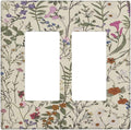 Decorative Outlet Covers Rustic Beige Wildflower Flowers 2 Gang Wall Plate Double Rocker Two Switch Wall Cover Plate Jumbo Dual GFCI Faceplate for Country Bedroom Home Decor