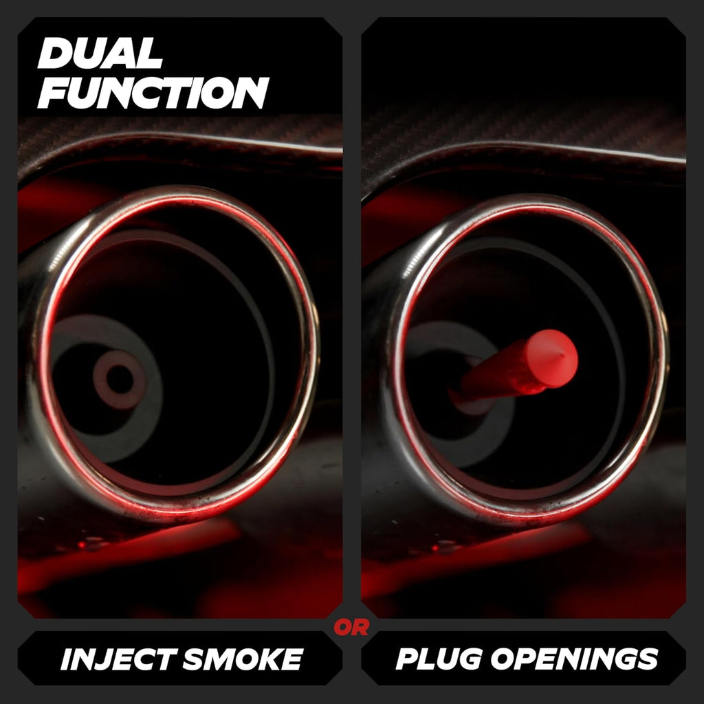 AutoLine Pro Premium Cone and Plugs 2-in-1 Adapters | for Automotive Smoke Machine Leak Testing | Cone & Cap Plugs Function | CarbonNitrile™ | Patented Design.